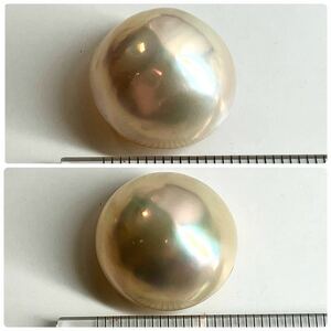 ●マベパール2点おまとめ4.4g&3.9g●F 22ct 19.5ct ルース 裸石 宝石 ジュエリー jewelry Pearl マベ貝 半円真珠 DC5