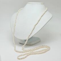 ●アコヤ本真珠ロングネックレス●f 63.0g 130cm 5.0-8.5mm珠 パール pearl necklaces silver ジュエリー DC0/ZZ_画像2