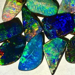 遊色効果抜群!!●天然ボルダーオパール12点おまとめ●f 50ct ルース 裸石 宝石 ジュエリー jewelry opal 遊色 water fire white DD0