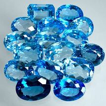 ●天然ブルートパーズ16点おまとめ200ct ●F ルース 裸石 ジュエリー ブルートパーズ jewelry blue topaz DF0_画像3