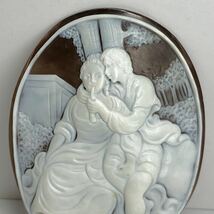 ●シェルカメオ12.0g●f 60ct 60.4×45.2mm 貴婦人 CAMEO 花 アンティーク stone 繊細 ルース 宝石 物_画像3