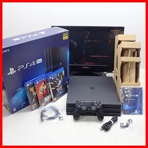 ☆動作品 PS4 Pro プレステ4 プロ 本体 CUH-7200B 1TB + コール オブ デューティ ブラックオプス4 等 ソフト3本 まとめてセット 箱説付【20