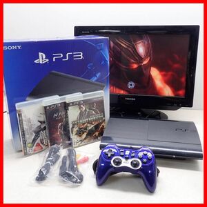 1円〜 動作品 PS3 プレステ3 本体 CECH-4300C 500GB + NINJA GAIDEN 3 等 ソフト3本 まとめてセット PlayStation3 SONY ソニー 箱付【20