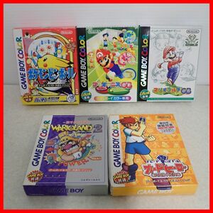 ◇動作保証品 GBC ゲームボーイカラー ポケモンピンボール/マリオテニスGB/マリオゴルフGB 等 まとめて5本セット Nintendo 箱説付【10