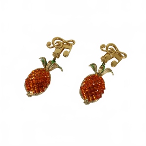 Dolce &amp; Gabbana Dolgaba Dolce &amp; Gabbana Visue Pineapple Ear Cuff Clip Orange Gold Ladies