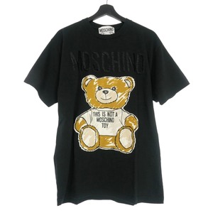 モスキーノ MOSCHINO COUTURE! テディベア Tシャツ カットソー ロゴ刺繍 半袖 S ブラック 黒 191D VD7100440 レディース