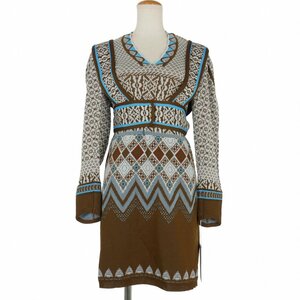 未使用品 マメクロゴウチ Mame Kurogouchi 22AW Fair Isle Knitted Dress フェアアイル ニット ドレス ワンピース チュニック 総柄 1 長袖