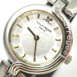 クレージュ courreges クオーツ 腕時計 バングルウォッチ 4N20 ジャンク品 シルバーカラー レディース