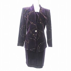  Berry e-ruBRIARE setup skirt suit bell bed formal chain pattern total pattern purple 9 0221 lady's 