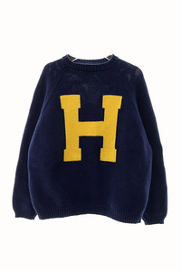 ヒューマンメイド HUMAN MADE RAGLAN SLEEVE KNIT 白熊 ニット セーター ネイビー S【ブランド古着ベクトル】240202 メンズ