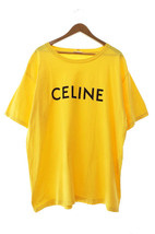 セリーヌ CELINE by Hedi Slimane エディスリマン 22AW LOOSE FIT TEE ルーズ フィット ロゴ プリント 半袖 Tシャツ 2X681671Q XXL 黄 イエ_画像1