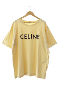 セリーヌ CELINE by Hedi Slimane エディスリマン 22AW LOOSE FIT TEE ルーズ フィット ロゴ プリント 半袖 Tシャツ 2X681671Q XXL クリー