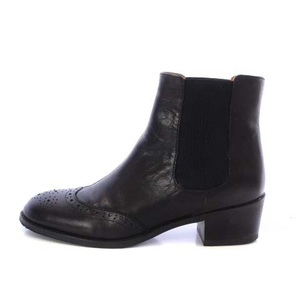 otetoeoti-ruOdette e Odile Arrows short boots leather round tu tea n key heel side-gore 22cm black 
