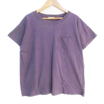 サマンサモスモス SM2 Tシャツ カットソー 半袖 ラウンドネック 無地 F 紫 パープル /FF15 レディース_画像1