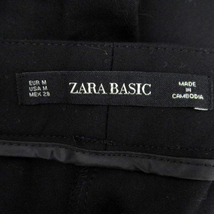 ザラ ベーシック ZARA BASIC スラックスパンツ テーパードパンツ アンクル丈 切替 クロッシェレース M 黒 ブラック /SY3 レディース_画像3