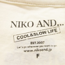 ニコアンド Niko and.. カットソー Tシャツ ロンT ラウンドネック 長袖 プリント ROCK オーバーサイズ コットン F ライトベージュ /AH9_画像6