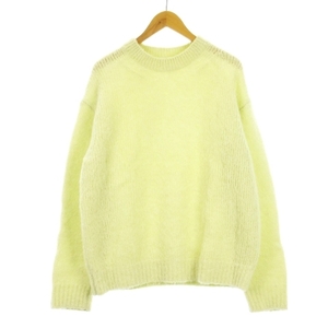 オーラリー AURALEE ALPACA WOOL SUPER LIGHT KNIT BIG P/O ニット セーター A20AP02AW アルパカ ウール混 ライムグリーン 3 メンズ