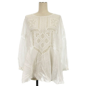 CAETLA... race cut and sewn blouse long sleeve 3 white 240130E lady's 