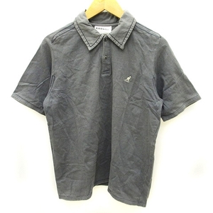 カンゴール KANGOL ポロシャツ 半袖 ワンポイント ロゴ プリント コットン グレー M トップス ■GY11 メンズ
