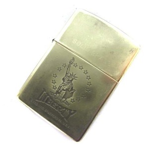 ジッポー ZIPPO LIBERTY 自由の女神 オイルライター 2010年製 ゴールドカラー 金色 喫煙具 火花確認済み ■SG