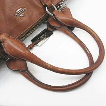 コーチ COACH トートバッグ ハンドバッグ シルバー金具 ブラウン 茶系 レザー レディース_画像8