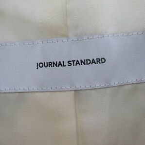 ジャーナルスタンダード JOURNAL STANDARD ミドル丈 ノーカラー ボアコート 白系 ホワイト パイピング スナップボタン ポケット 裏地 毛 ウの画像3