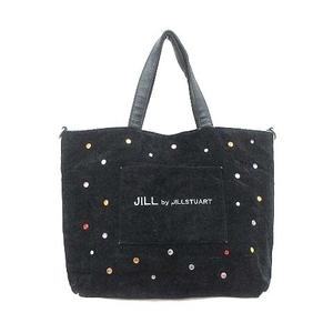 ジルバイジルスチュアート JILL by JILLSTUART トートバッグ ハンド フェイクレザー ベルベット 黒 ブラック /YK レディース