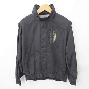  Munsingwear wear MUNSINGWEAR jacket blouson Golf Zip up Logo hood reverse side attaching black black LA men's 