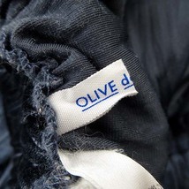 オリーブデオリーブ OLIVE des OLIVE パンツ ガウチョパンツ スカーチョ ワイド ベロア ギャザー シャイニー M シャイニーネイビー 紺_画像4