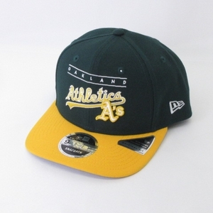 ニューエラ NEW ERA 美品 9FIFTY SNAPBACK MLB オークランド・アスレチックス キャップ グリーン イエロー 帽子 メンズ