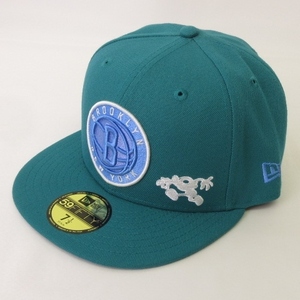 ニューエラ NEW ERA 美品 59FIFTY NBA COIN PARKING DELIVERY ブルックリン・ネッツ キャップ 帽子 グリーン ブルー 7 1/2 59.6cm メンズ