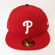 ニューエラ NEW ERA 美品 59FIFTY P フィラデルフィア・フィリーズ キャップ 帽子 カーディナル レッド 8 63.5cm メンズ_画像2