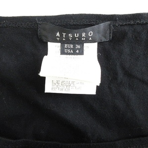 アツロウタヤマ ATSURO TAYAMA Tシャツ カットソー 長袖 クルーネック 総柄 コットン 黒 ブラック EU36 US4 M位 レディースの画像6