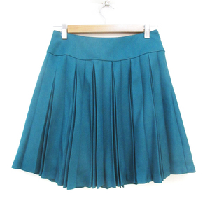  unused goods clamp ryus Michel Klein KLEIN PLUS pleated skirt mini height plain 40 emerald green /FF55 lady's 