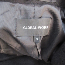 グローバルワーク GLOBAL WORK チェスターコート ロング丈 オープンカラー シングルボタン S 黒 ブラック /FF4 メンズ_画像5
