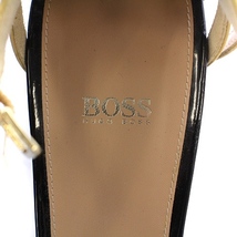 ヒューゴボス HUGO BOSS パンプス アンクルストラップ ポインテッドトゥ ハイヒール パテントレザー エナメル 38 24.0cm ベージュ_画像5