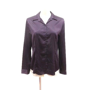 ロートレアモン LAUTREAMONT シャツ ブラウス スキッパーカラー 長袖 3 紫 ダークパープル /YK レディース