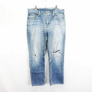 リーバイス Levi's UF533-02 デニム ジーンズ ボトムス ストレート ユーズド加工 クラッシュ 33 インディゴブルー ※EKM メンズ