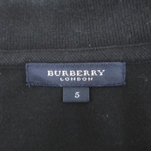 バーバリー ロンドン BURBERRY LONDON ポロシャツ 半袖 ホースロゴ 刺繍 コットン ブラック 黒 5 S位 レディース_画像8