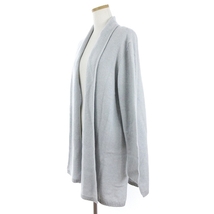 ピュアホワイトカシミヤ Pure White Cashmere セミロング カーディガン ショールカラー ガウン カシミヤ100％ グレー系 レディース_画像2