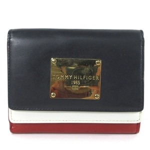 Tommy Hilfiger Tommy Hilfiger Wallet Bi -Cold Logo Logo Plate Taby Белый красный красный кошелек ■ SM1 Мужчина