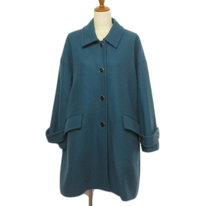 ダーマコレクション dama collection コート ステンカラー ウール 3 青 ブルー レディース