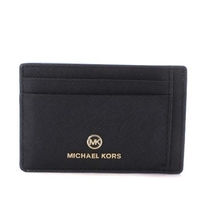 マイケルコース MICHAEL KORS カードケース パスケース PVC ロゴ ゴールド金具 黒 ブラック 32T0GT9D5L /XZ ■GY18 レディース_画像1