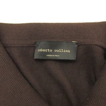 ロベルトコリーナ ROBERTO COLLINA ニット ポロシャツ 半袖 コットン イタリア製 ブラウン 48 メンズ_画像5