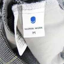 グローバルワーク GLOBAL WORK ワイドパンツ ロング丈 チェック柄 スリット マルチカラー M ライトブルー 水色 /YM21 ■MO レディース_画像5