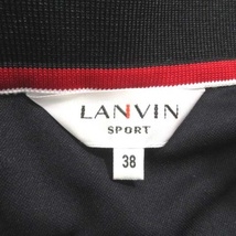 ランバン LANVIN 美品 ポロシャツ 半袖 ライン ロゴ ポケット スリム 薄手 38 Mサイズ 黒 ブラック ECM レディース_画像4
