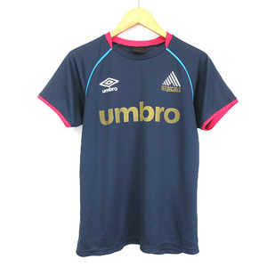 アンブロ UMBRO ロゴ プリント 半袖 Tシャツ カットソー スポーツウェア 紺 ネイビー S メンズ