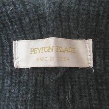 ペイトンプレイス PEYTON PLACE ニット ショール ストール 肩掛け マフラー 灰系 グレー 無地 ポンポン レディース_画像3