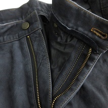 KWP LEATHER クシタニ EXPLORER JEANS レザーパンツ コーティング加工 ジッパーフライ 8167 黒 ブラック W36 ■SM1 メンズ_画像7