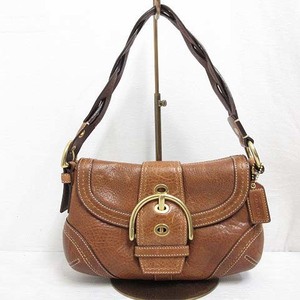 コーチ COACH 10317 ソーホー ブレイデッド レザー スモールフラップ ハンド バッグ ワンショルダー 茶 ブラウン レディース